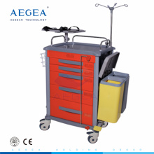 AG-ET018 ABS matériel quatre roulettes silencieuses avec des freins chariot d&#39;urgence patient